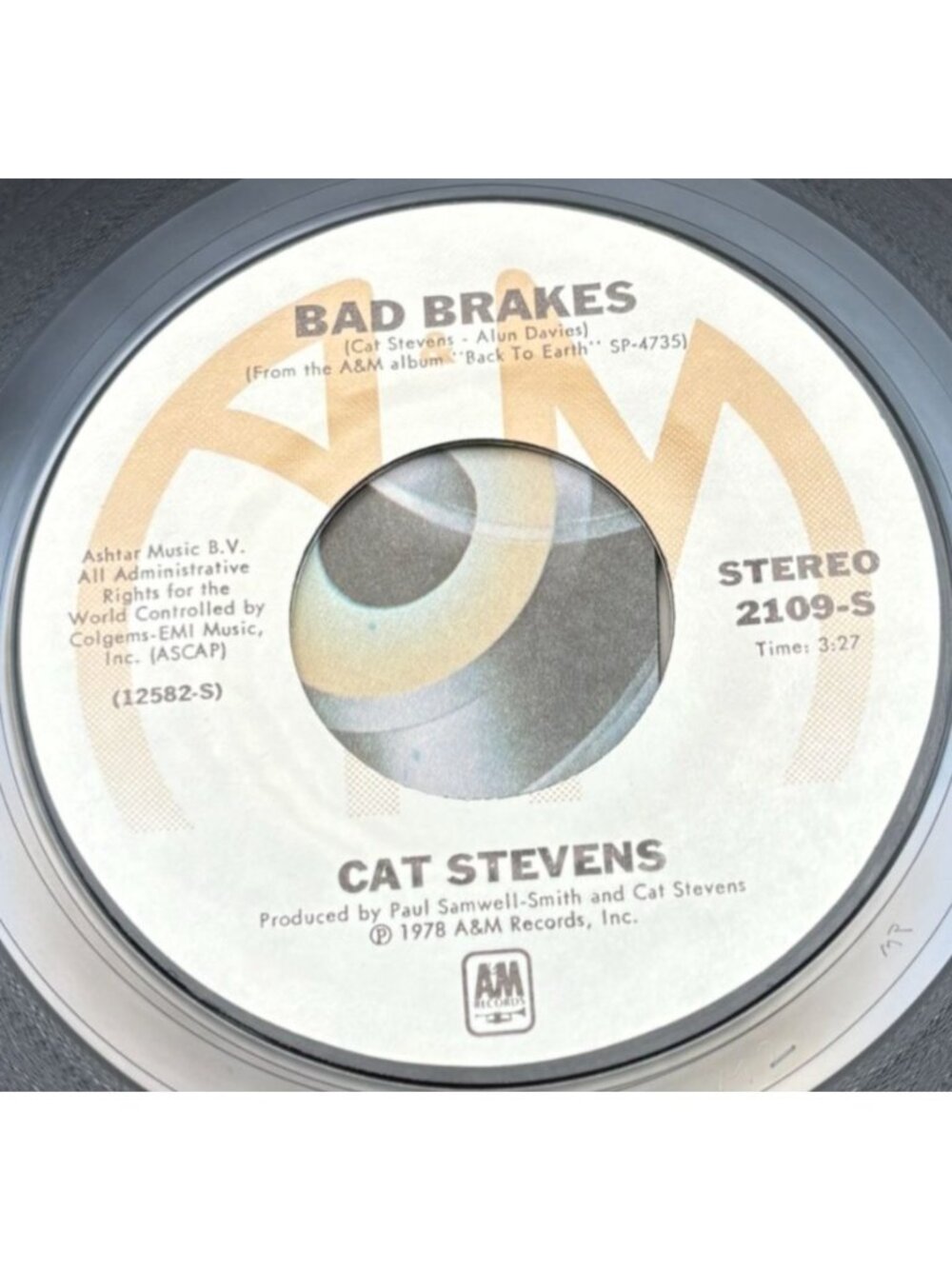 Cat Stevens Bad Brakes / Nascimento 45 Vinyl 1970s Folk Rock A&M Records